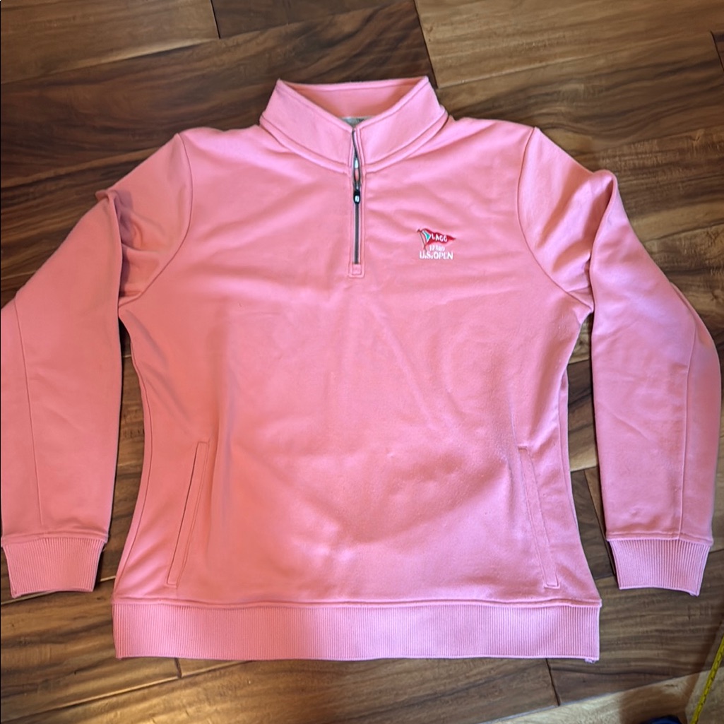 Footjoy Pink Quarter-Zip Sweatshirt Us Open